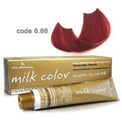 Vopsea de par fara amoniac Kleral Milk Color 6.66 Deep Red Dark Brown 100ml