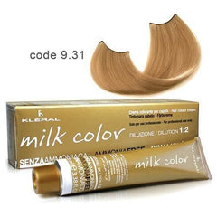 Vopsea de par fara amoniac Kleral Milk Color 9.31 Very Light Blonde Beige 100ml
