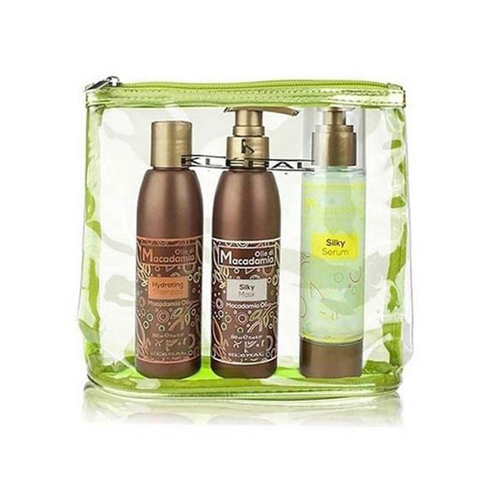 Travel Kit MacadamiaOil Sampon, Masca si Ser pentru par Kleral