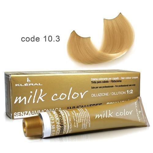 Vopsea  de par fara amoniac Kleral  Milk Color 10.3 Golden Extra Light Blonde 100ml
