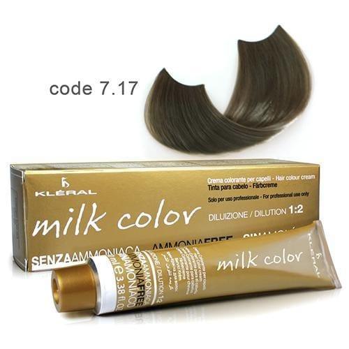 Vopsea  de par fara amoniac  Kleral Milk Color 7.17 Teak Blonde 100ml