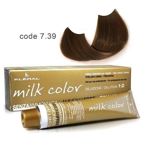 Vopsea  de par fara amoniac  Kleral Milk Color 7.39 Tobacco Blonde 100ml