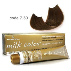 Vopsea  de par fara amoniac  Kleral Milk Color 7.39 Tobacco Blonde 100ml