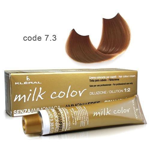 Vopsea de  par fara amoniac  Kleral Milk Color 7.3 Golden Blonde 100ml