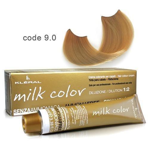 Vopsea  de par fara amoniac  Kleral Milk Color 9.0 Very Light Blonde 100ml
