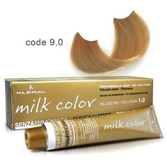 Vopsea  de par fara amoniac  Kleral Milk Color 9.0 Very Light Blonde 100ml